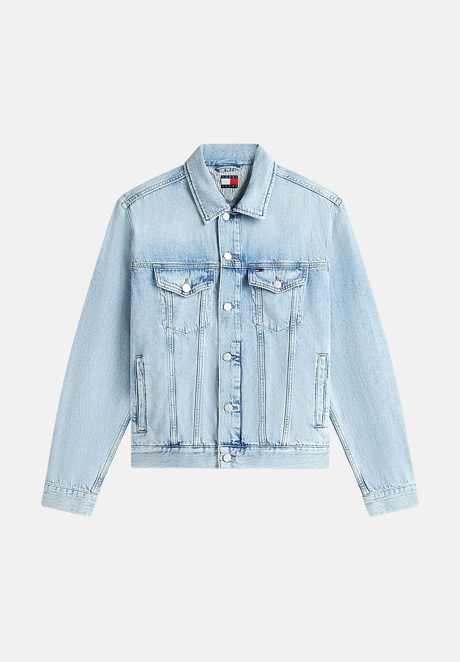 TOMMY JEANS Giubbotto Giacca RYAN in denim color basic blu da uomo<BR/> DM0DM23657 1AB TOMMY JEANS 