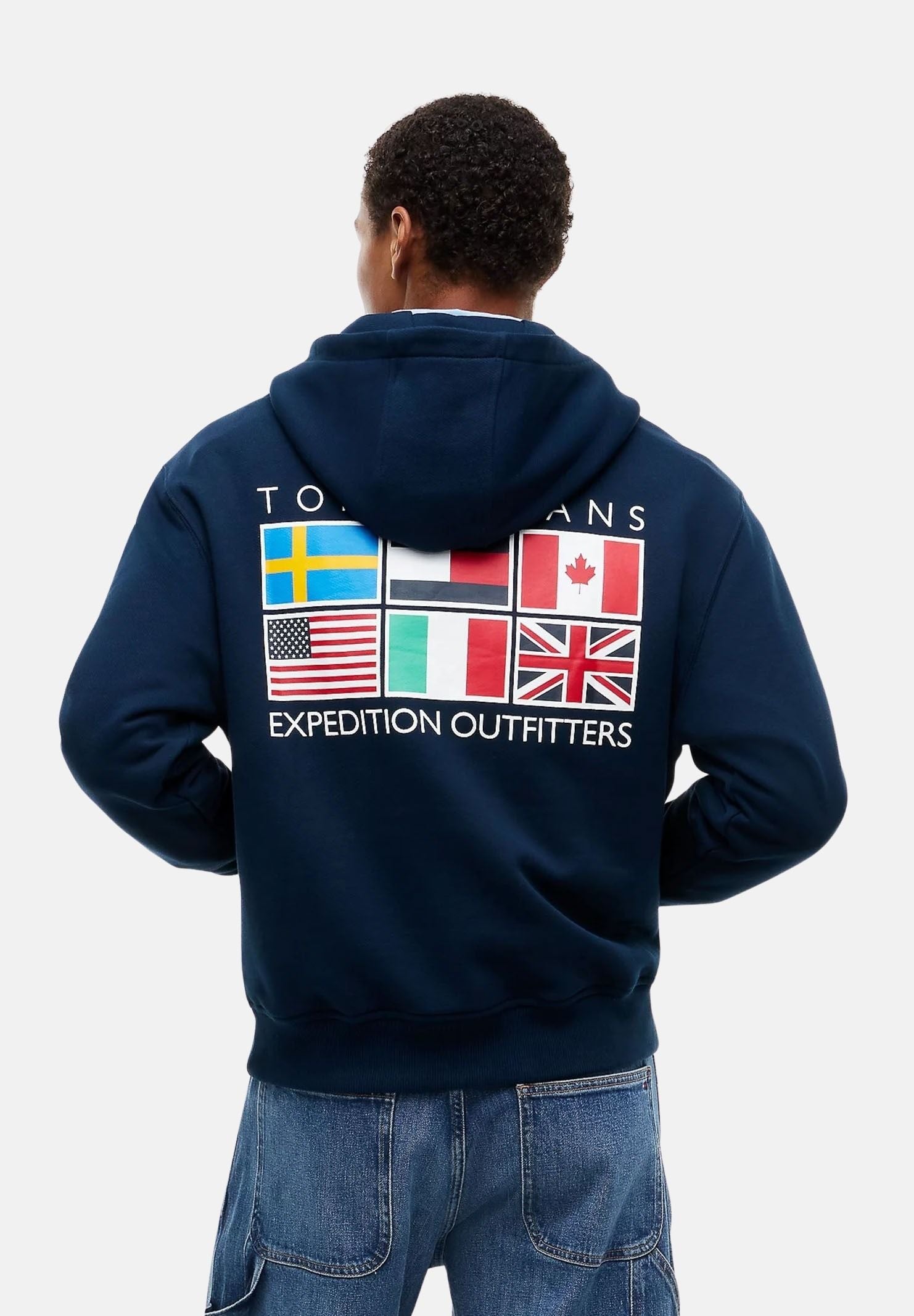 TOMMY JEANS Felpa con cappuccio TJM OUTDOORS blu navy da uomo DM0DM23899 C1G TOMMY JEANS 