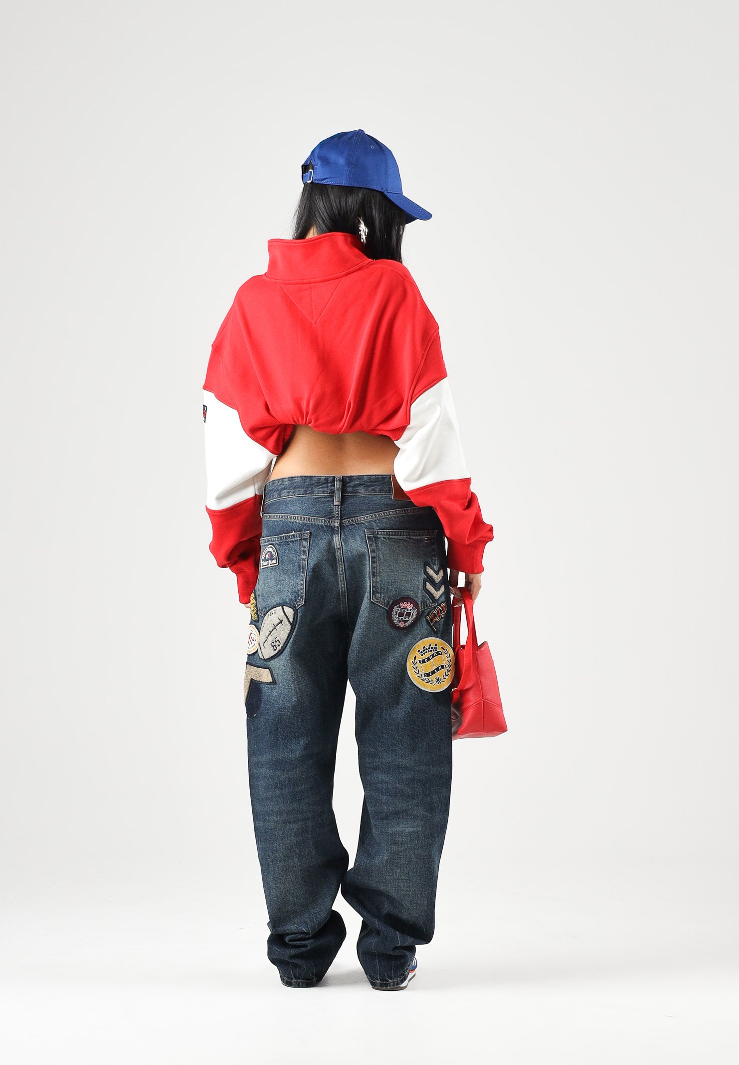 TOMMY JEANS Felpa mezza zip OUTDOORS ZIP MOCK rossa per uomo e donna DM0DM23900 XMA TOMMY JEANS 