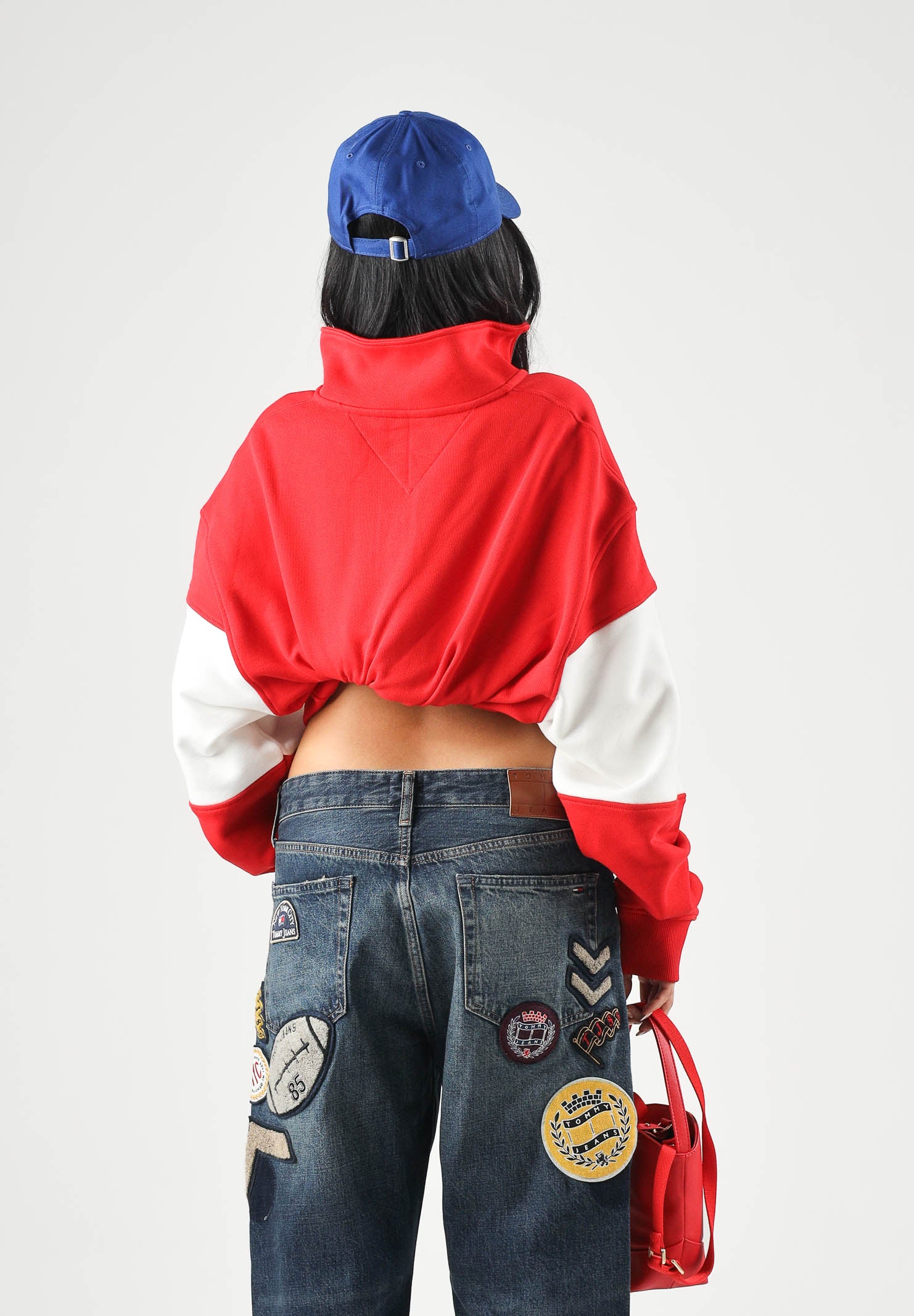TOMMY JEANS Felpa mezza zip OUTDOORS ZIP MOCK rossa per uomo e donna DM0DM23900 XMA TOMMY JEANS 