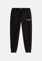 TOMMY JEANS Pantaloni da tuta TJM REGULAR nero da uomo con logo firma a contrasto.<BR/> DM0DM23903 BDS TOMMY JEANS 