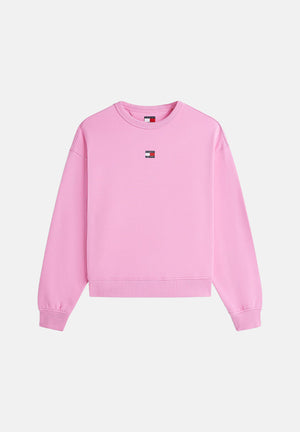TOMMY JEANS Felpa squadrata con distintivo Tommy Pink Daisy rosa, donna. DW0DW17325 TOU TOMMY JEANS 