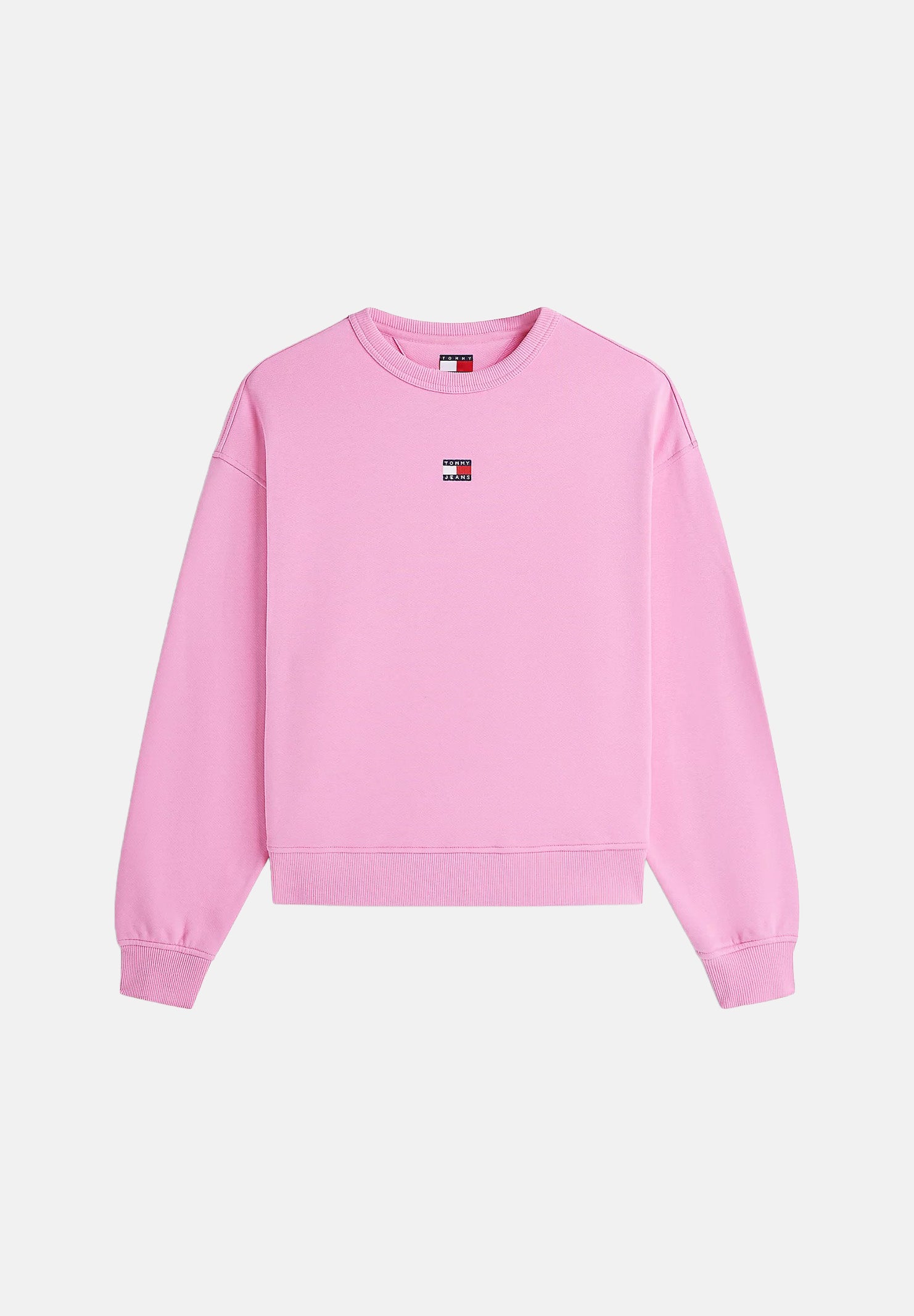 TOMMY JEANS Felpa squadrata con distintivo Tommy Pink Daisy rosa, donna. DW0DW17325 TOU TOMMY JEANS 
