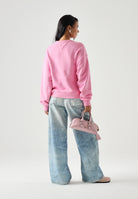 TOMMY JEANS Felpa squadrata con distintivo Tommy Pink Daisy rosa, donna. DW0DW17325 TOU TOMMY JEANS 