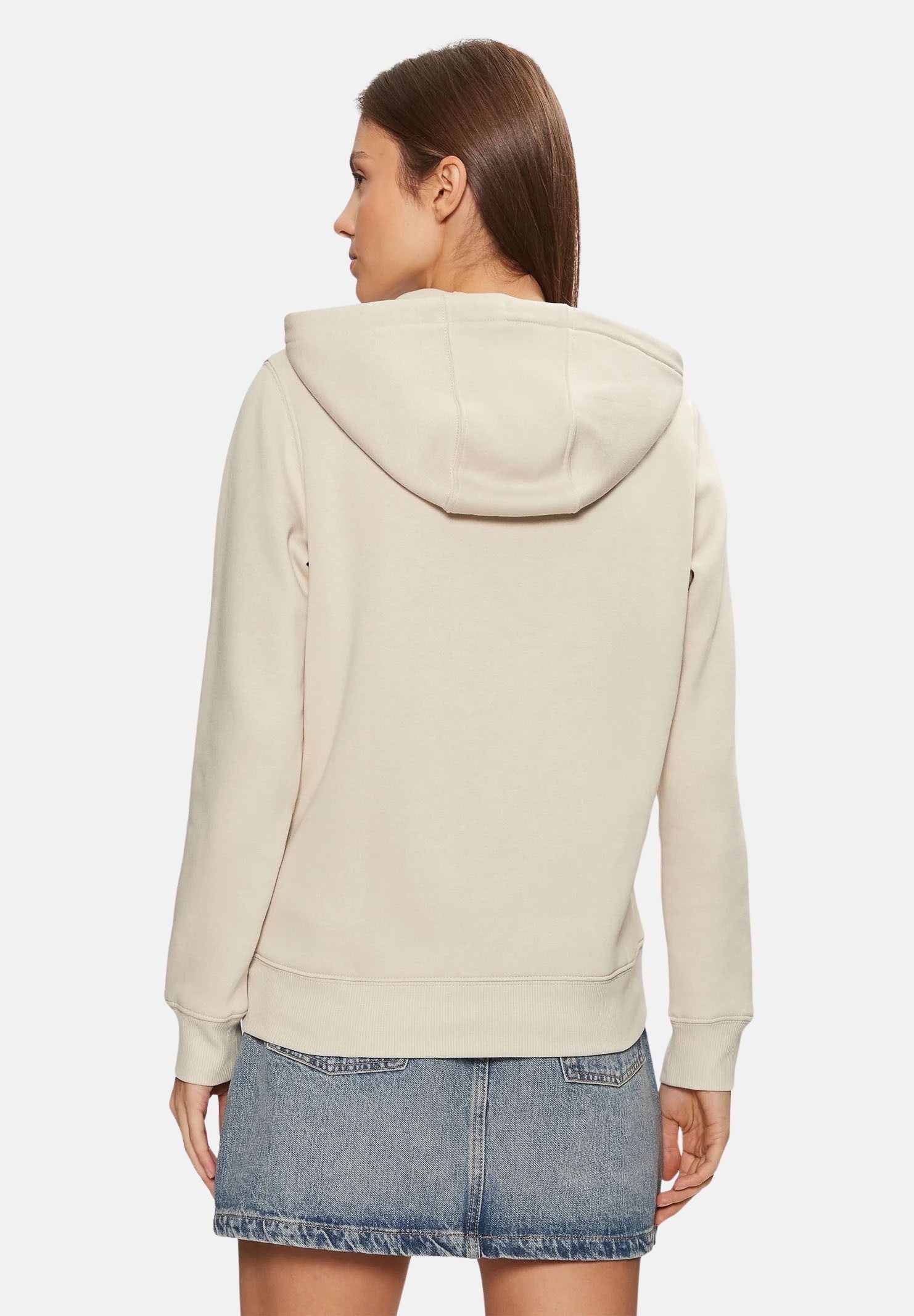 TOMMY HILFIGER felpa con cappuccio Hoodie regular fit ecru beige, donna. DW0DW19729 AB9 TOMMY JEANS 
