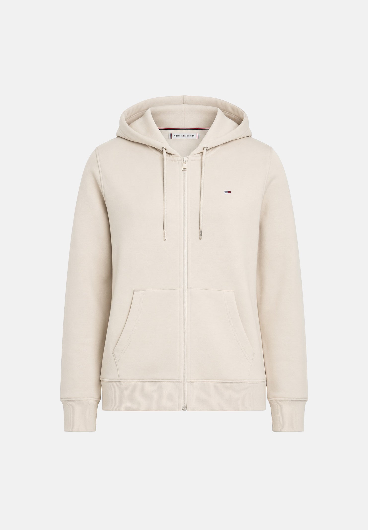 TOMMY HILFIGER felpa con cappuccio Hoodie regular fit ecru beige, donna. DW0DW19729 AB9 TOMMY JEANS 