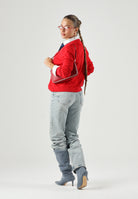 TOMMY JEANS Maglia Essential con scollo a V Amaryllis Red rosso donna. DW0DW19888 XK9 TOMMY JEANS 