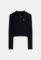 TOMMY JEANS cardigan Ribbed Zip-Thru Slim Cardigan nero da donna. DW0DW20974 BDS TOMMY JEANS 