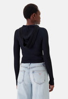 TOMMY JEANS cardigan Ribbed Zip-Thru Slim Cardigan nero da donna. DW0DW20974 BDS TOMMY JEANS 