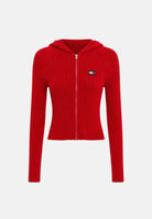 TOMMY JEANS Cardigan AMARYLLI con zip ribbed rosso da donna <BR/> DW0DW20974 XK9 TOMMY JEANS 
