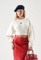 TOMMY JEANS Maglione TOMMY BADGE CROP panna  da donna DW0DW22024 YBH TOMMY JEANS 