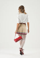 TOMMY JEANS t-shirt Tommy Badge Boxy Crew Neck T-Shirt ecru bianco, donna. DW0DW22202 YBL TOMMY JEANS 