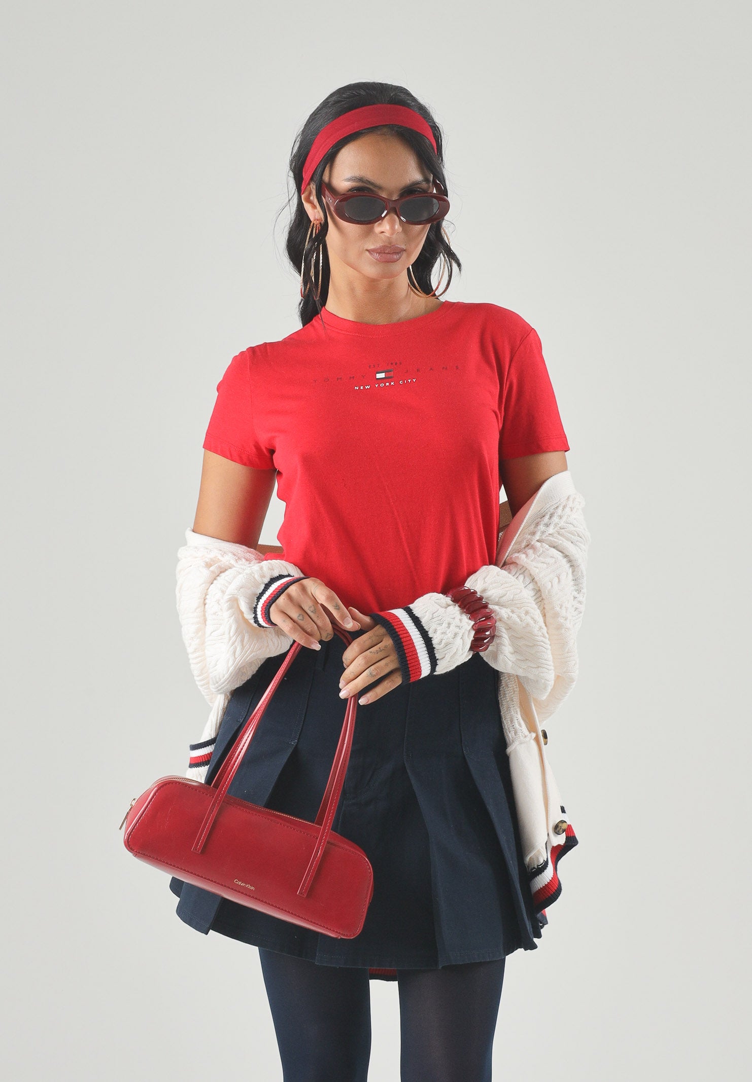 TOMMY JEANS t-shirt Logo Lightweight T-Shirt rosso brand Red Carpet rosso da donna DW0DW22789 XK9 TOMMY JEANS 