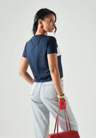 TOMMY JEANS Tt-shirt Tommy Flag T-Shirt colore brand Dark Night Navy blu donna. DW0DW22818 C1G TOMMY JEANS 