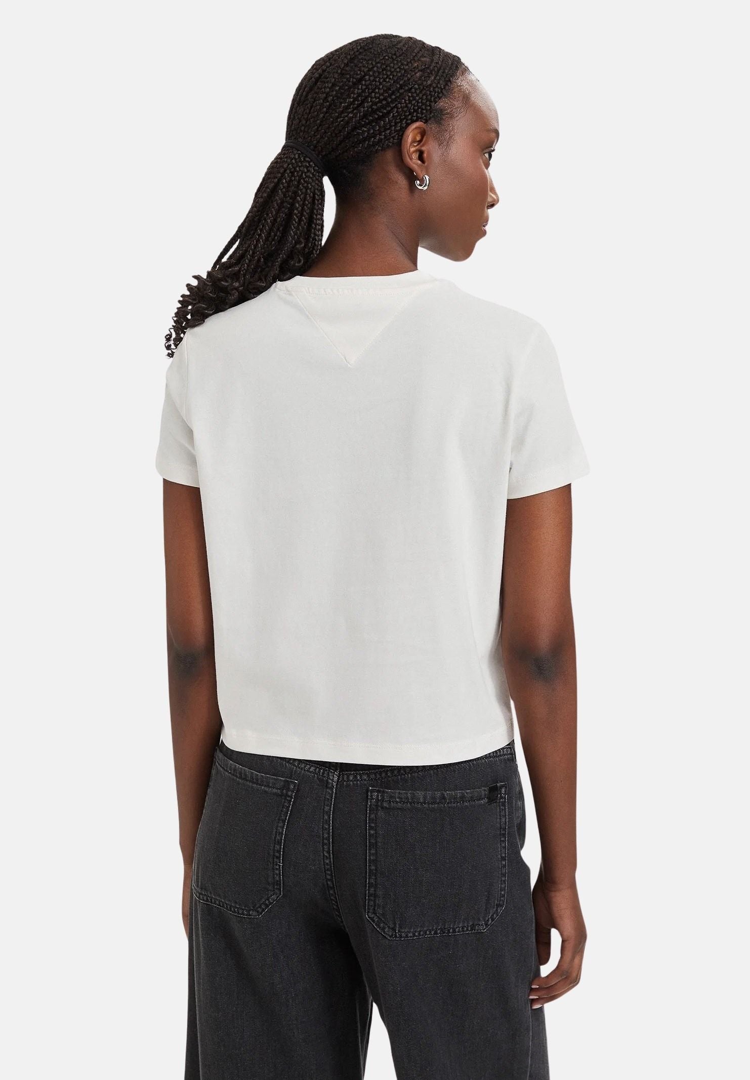 TOMMY JEANS t-shirt Big Flag Logo T-Shirt Ancient White bianco donna. DW0DW22818 YBH TOMMY JEANS 