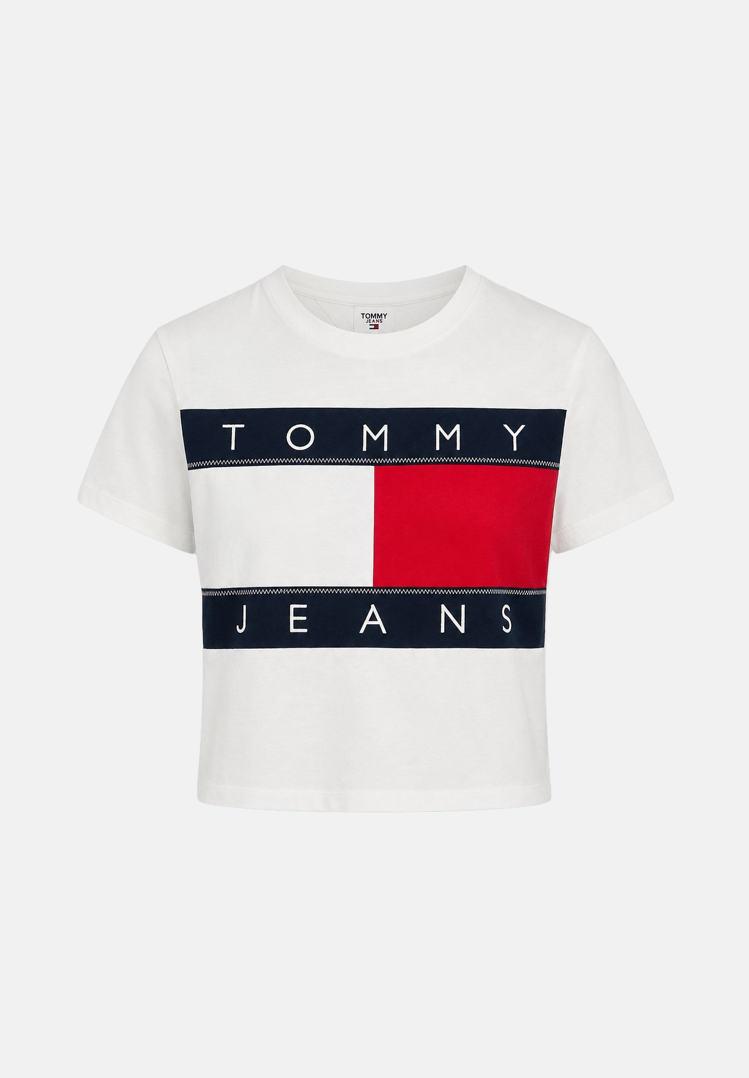 TOMMY JEANS t-shirt Big Flag Logo T-Shirt Ancient White bianco donna. DW0DW22818 YBH TOMMY JEANS 