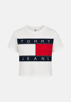 TOMMY JEANS t-shirt Big Flag Logo T-Shirt Ancient White bianco donna. DW0DW22818 YBH TOMMY JEANS 