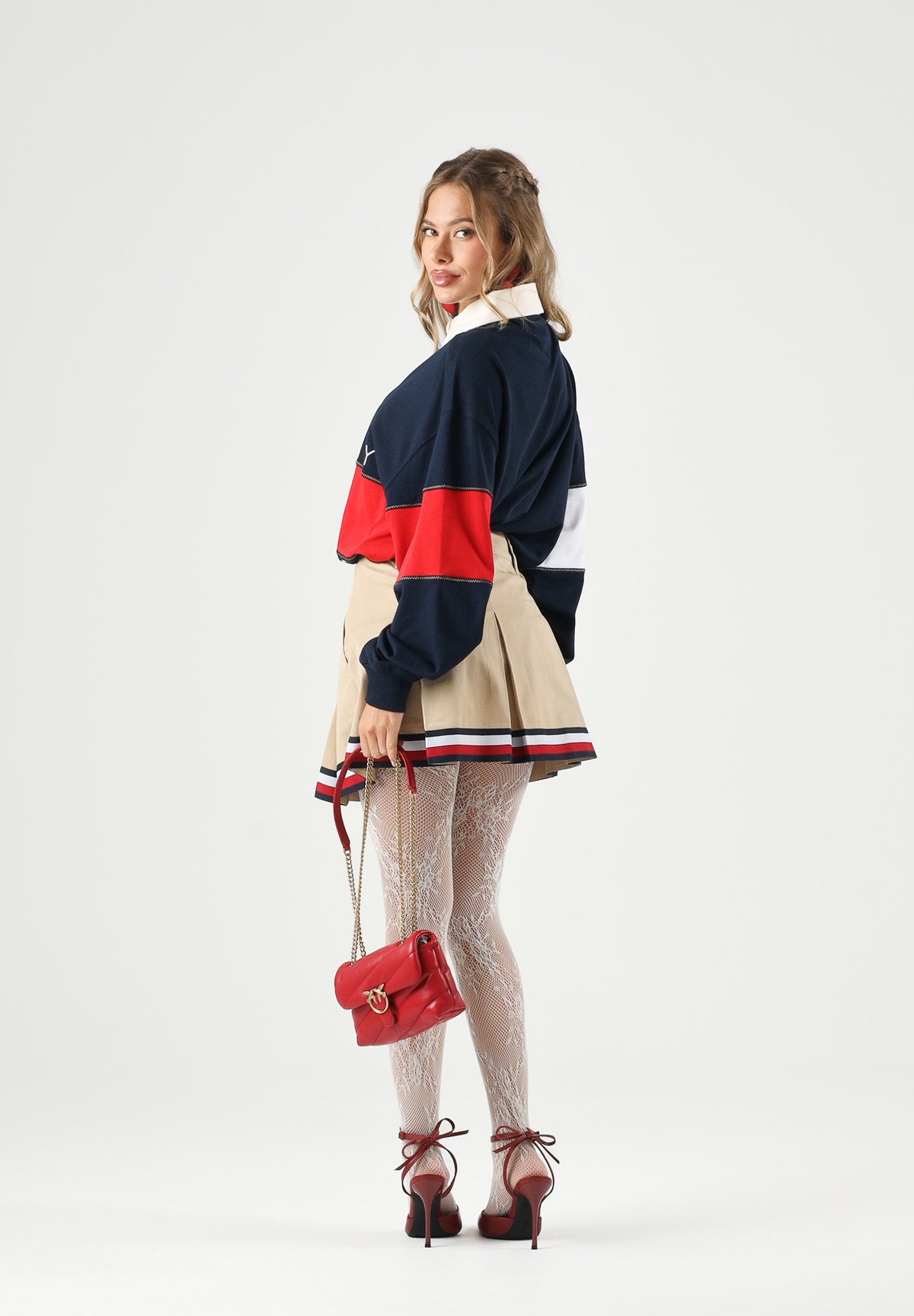 TOMMY JEANS Polo manica lunga  rugby FLAG indigo blu da donna <BR/> DW0DW22827 C1G TOMMY JEANS 