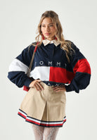 TOMMY JEANS Polo manica lunga  rugby FLAG indigo blu da donna <BR/> DW0DW22827 C1G TOMMY JEANS 