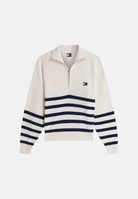 TOMMY JEANS Maglione girocollo BADGE ancient bianco da donna<BR/> DW0DW22928 YBH TOMMY JEANS 