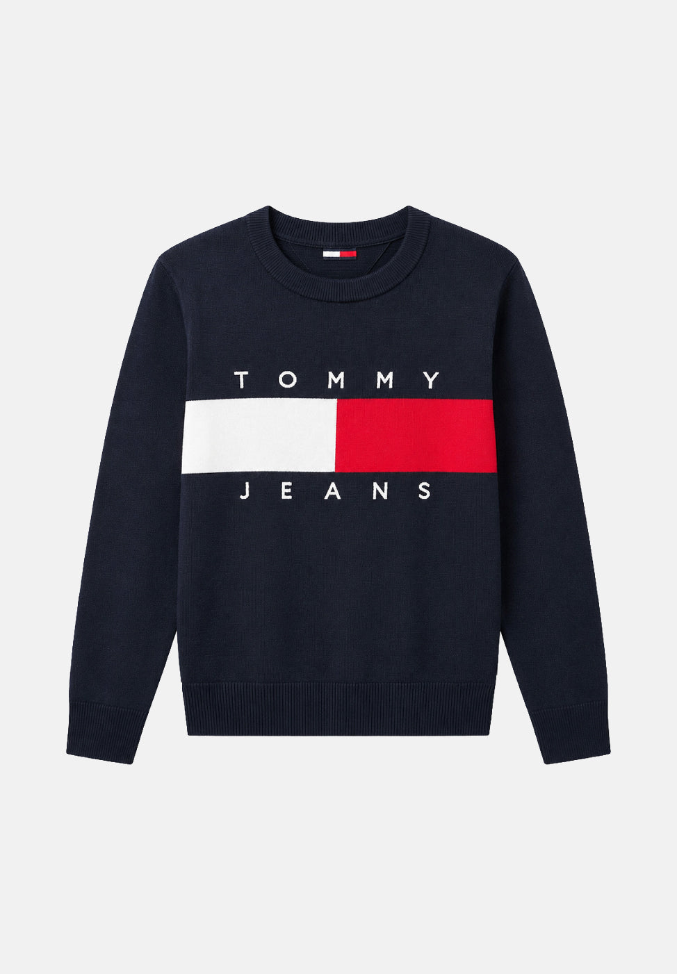 TOMMY JEANS pullover girocollo Tommy Flag Dark Night Navy blu navy donna. DW0DW22930 C1G TOMMY JEANS 