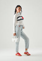 TOMMY JEANS Maglia girocollo Tommy Flag Crew Neck Jumper Ancient White bianco/panna donna. DW0DW22930 YBH TOMMY JEANS 