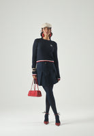 TOMMY JEANS pullover girocollo TJW RWB Tipping Sweater Dark Night Navy blu navy donna. DW0DW22933 C1G TOMMY JEANS 
