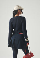 TOMMY JEANS pullover girocollo TJW RWB Tipping Sweater Dark Night Navy blu navy donna. DW0DW22933 C1G TOMMY JEANS 