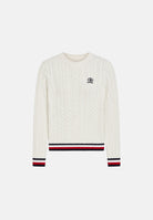 TOMMY JEANS pullover girocollo TJW RWB Tipping Sweater Ancient White bianco donna. DW0DW22933 YBH TOMMY JEANS 