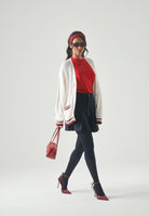 TOMMY JEANS cardigan oversize in maglia a trecce Global Stripe Ancient White bianco donna. DW0DW22934 YBH TOMMY JEANS 