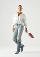 TOMMY JEANS camicia cropped TJW Rlx Crop Shirt Ecru bianco donna. DW0DW22943 YBL TOMMY JEANS 