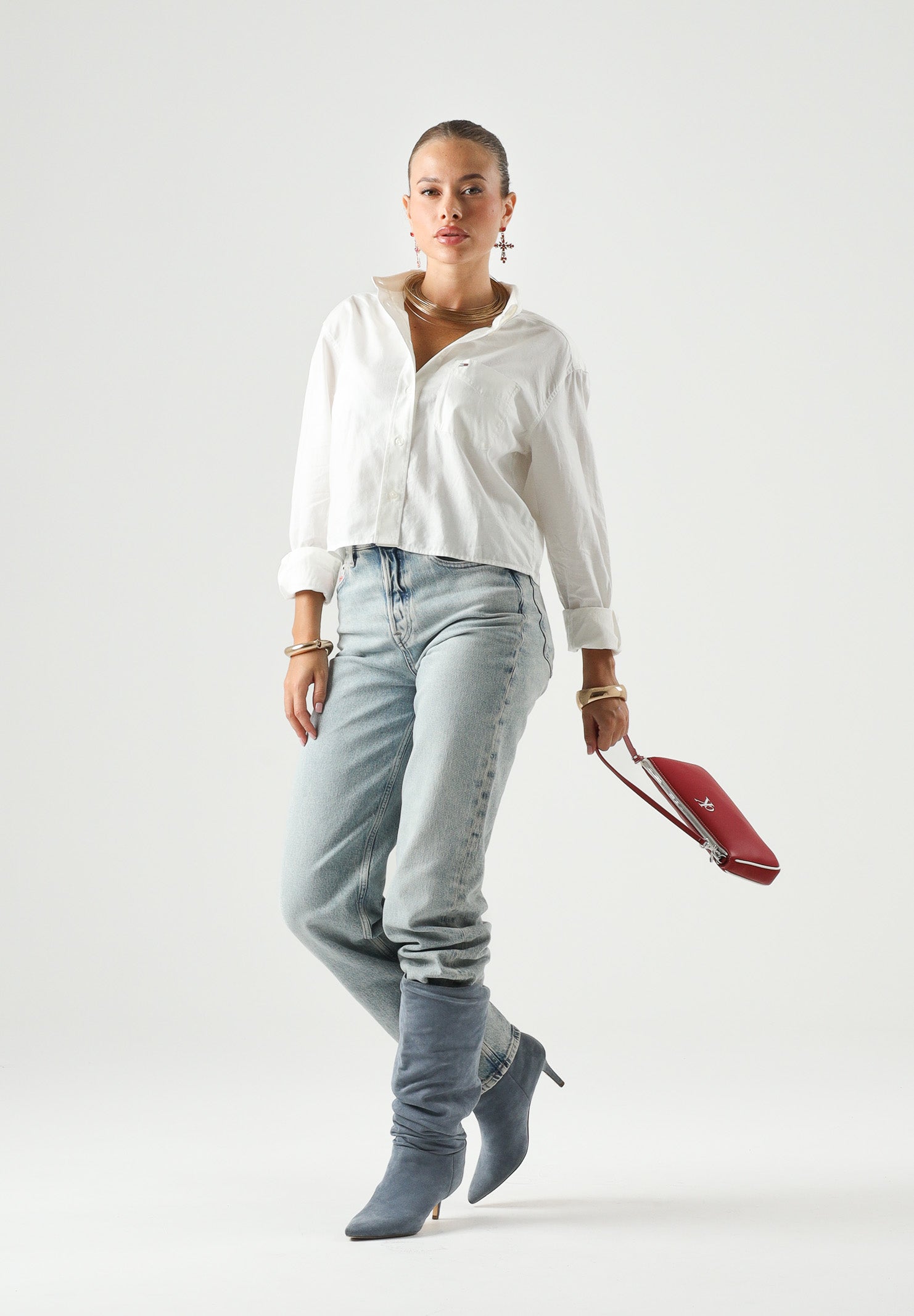 TOMMY JEANS camicia cropped TJW Rlx Crop Shirt Ecru bianco donna. DW0DW22943 YBL TOMMY JEANS 