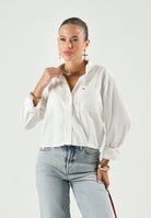 TOMMY JEANS camicia cropped TJW Rlx Crop Shirt Ecru bianco donna. DW0DW22943 YBL TOMMY JEANS 