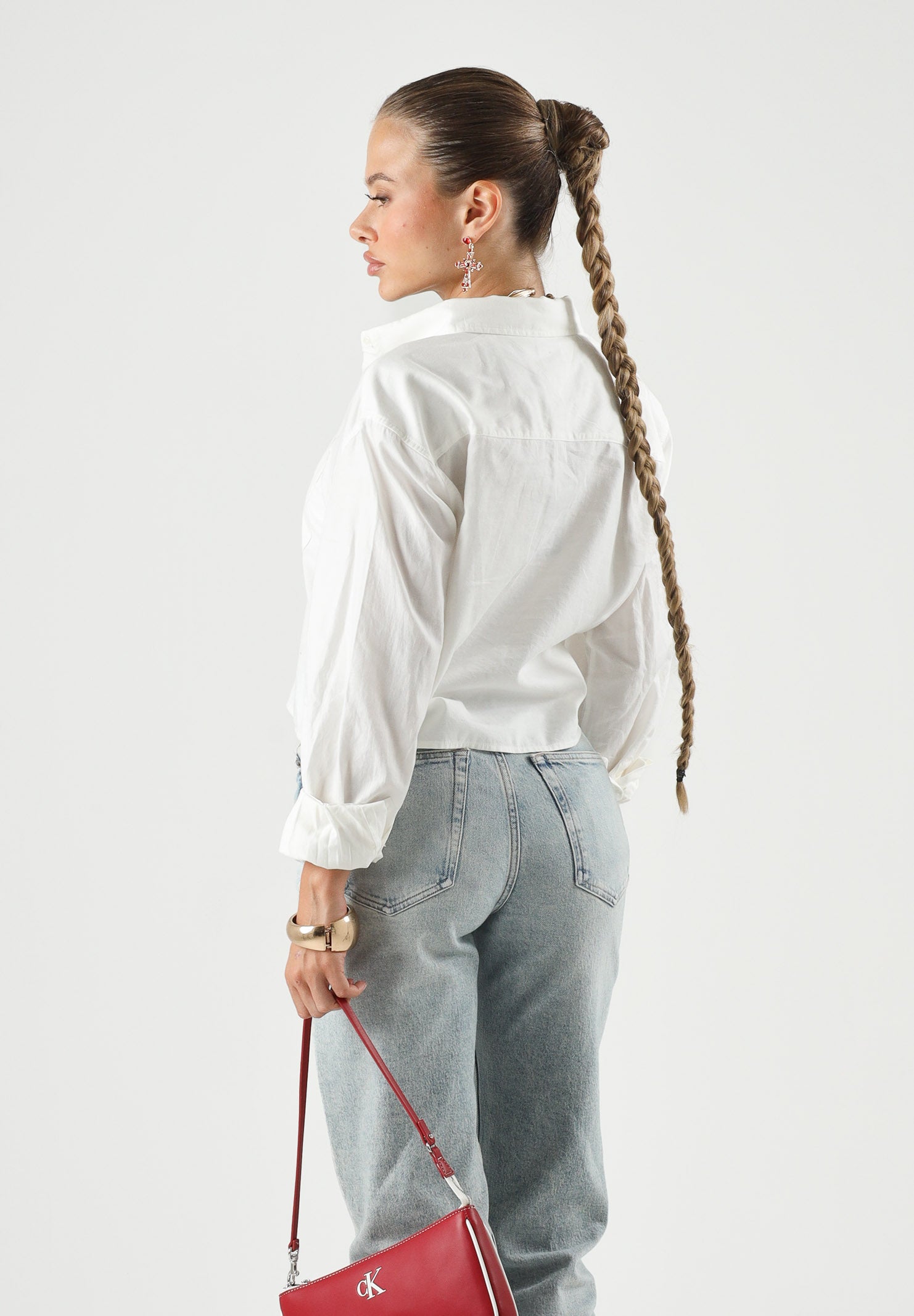 TOMMY JEANS camicia cropped TJW Rlx Crop Shirt Ecru bianco donna. DW0DW22943 YBL TOMMY JEANS 