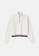TOMMY JEANS felpa Boxy Quarter-Zip color Ecru, bianco, da donna DW0DW23144 YBL TOMMY JEANS 