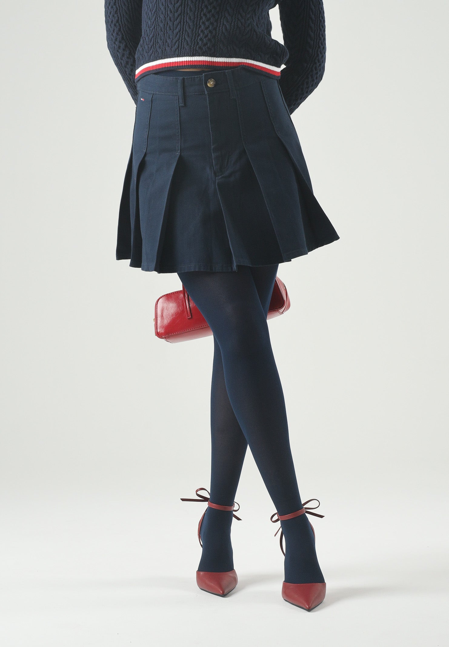 TOMMY JEANS minigonna a pieghe Short Skirt Dark Night Navy blu donna DW0DW23149 C1G TOMMY JEANS 