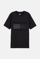 TOMMY JEANS T-shirt manica corta TJW RLX FLAG BLING SS nera da donna con applicazioni strass centrali DW0DW23267 BDS TOMMY JEANS 