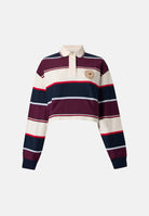 TOMMY JEANS Polo CRP STRIPE RUGBY blu-bordeaux/ panna da donna con fantasia a righe DW0DW23298 C1G TOMMY JEANS 