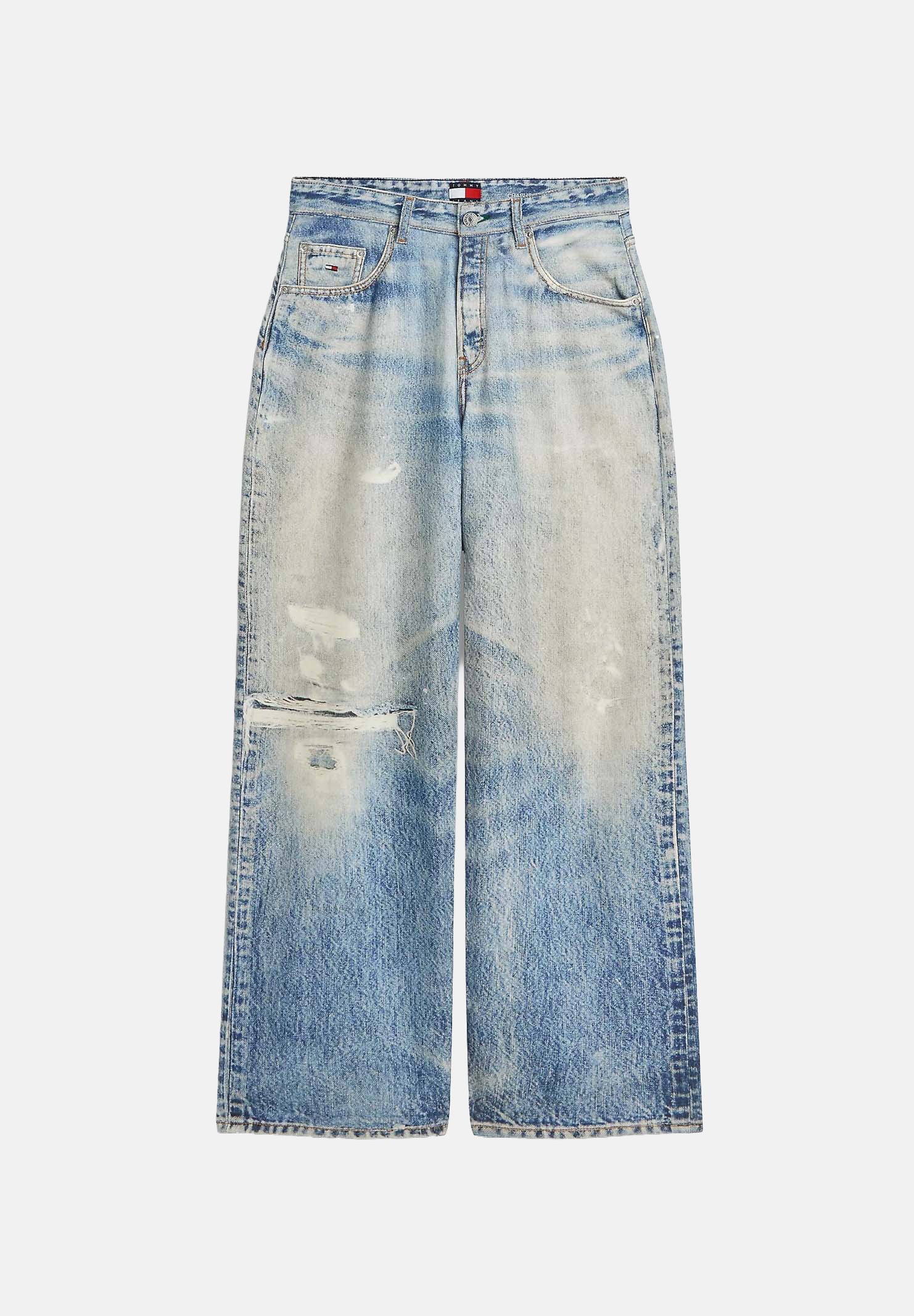 TOMMY JEANS jeans larghi a vita media con dettagli distressed Denim Medium blu denim donna. DW0DW23466 1A5 TOMMY JEANS 