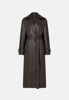 TWENTY FOURHAITCH Cappotto  lungo marrone per donna con cintura in vita e ampi revers sul collo. A0001MAR62A . TWENTY FOURHAITCH 