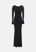 TWENTY FOURHAITCH Abito lungo nero da donna con maniche lunghe svasate e linea elegante A0016NER62A . TWENTY FOURHAITCH 
