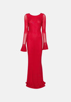 TWENTY FOURHAITCH Abiti lungo rosso da donna con maniche lunghe svasate e tessuto fluido A0016ROS62A . TWENTY FOURHAITCH 