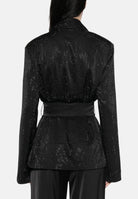 TWENTY FOURHAITCH Giacca scollo a V nera da donna con cintura in vita da annodare A0186NER62A . TWENTY FOURHAITCH 