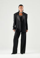TWENTY FOURHAITCH Giacca- blazer doppiopetto nero da donna con revers in raso coordinati A0203NER62A . TWENTY FOURHAITCH 