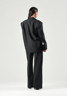 TWENTY FOURHAITCH Giacca- blazer doppiopetto nero da donna con revers in raso coordinati A0203NER62A . TWENTY FOURHAITCH 