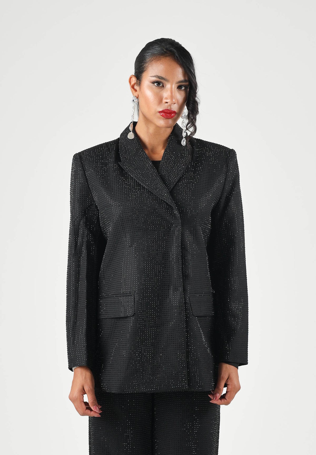 TWENTY FOURHAITCH Giacca- Blazer nera da donna con applicazioni luminose A0204NER62A . TWENTY FOURHAITCH 