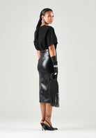 TWENTY FOURHAITCH T-shirt manica corta  BE SHADOW nera per donna con dettagli strass in rilievo A0221NER62A . TWENTY FOURHAITCH 