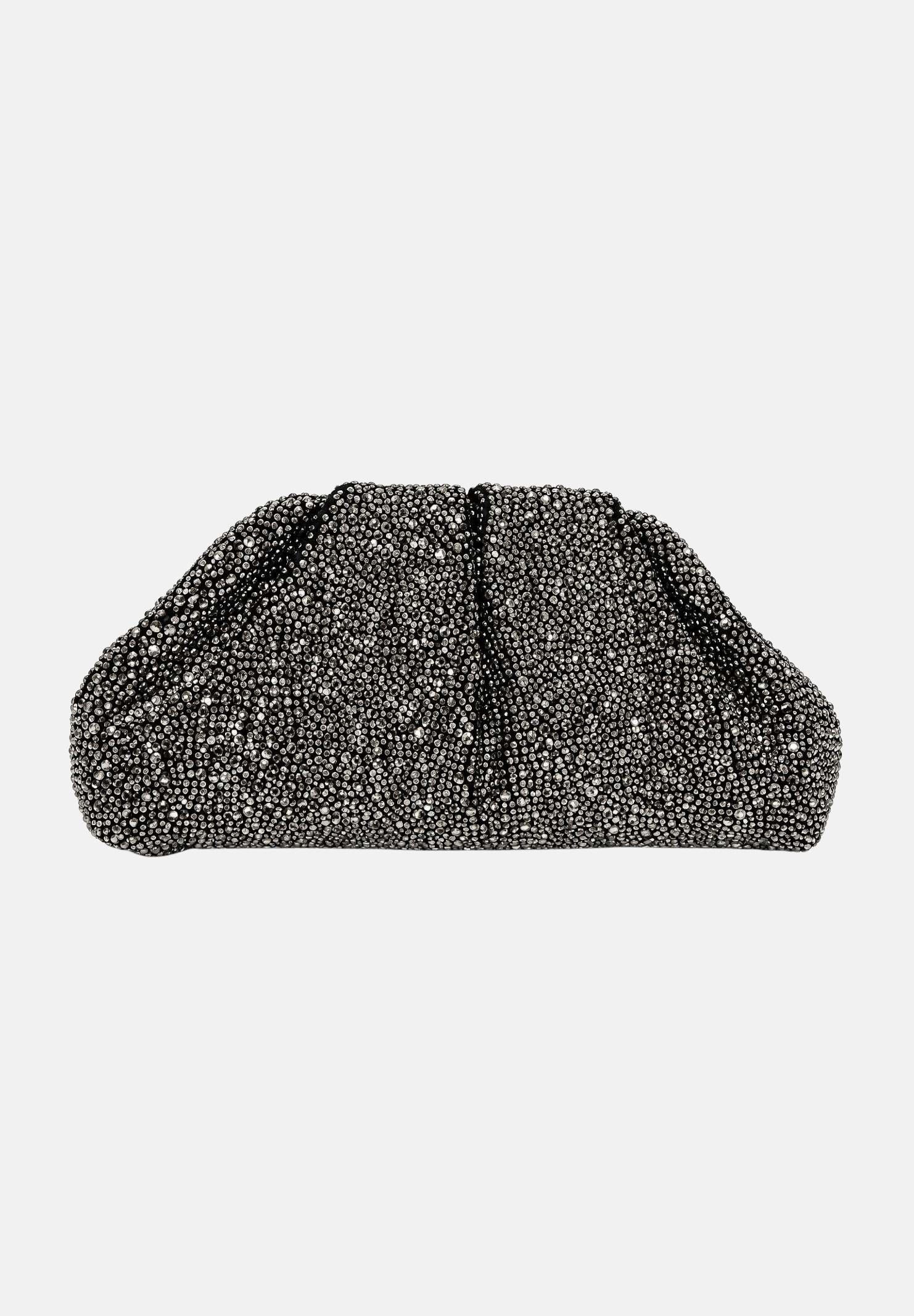 TWENTY FOURHAITCH Pochette nero grigio per donna con design arricciato e chiusura morbida. BAG0002362A . TWENTY FOURHAITCH 