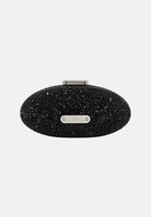 TWENTY FOURHAITCH Pochette a mano nera per donna con elegante finitura tempestata di brillantini e chiusura rigida superiore. BAG06062A . TWENTY FOURHAITCH 