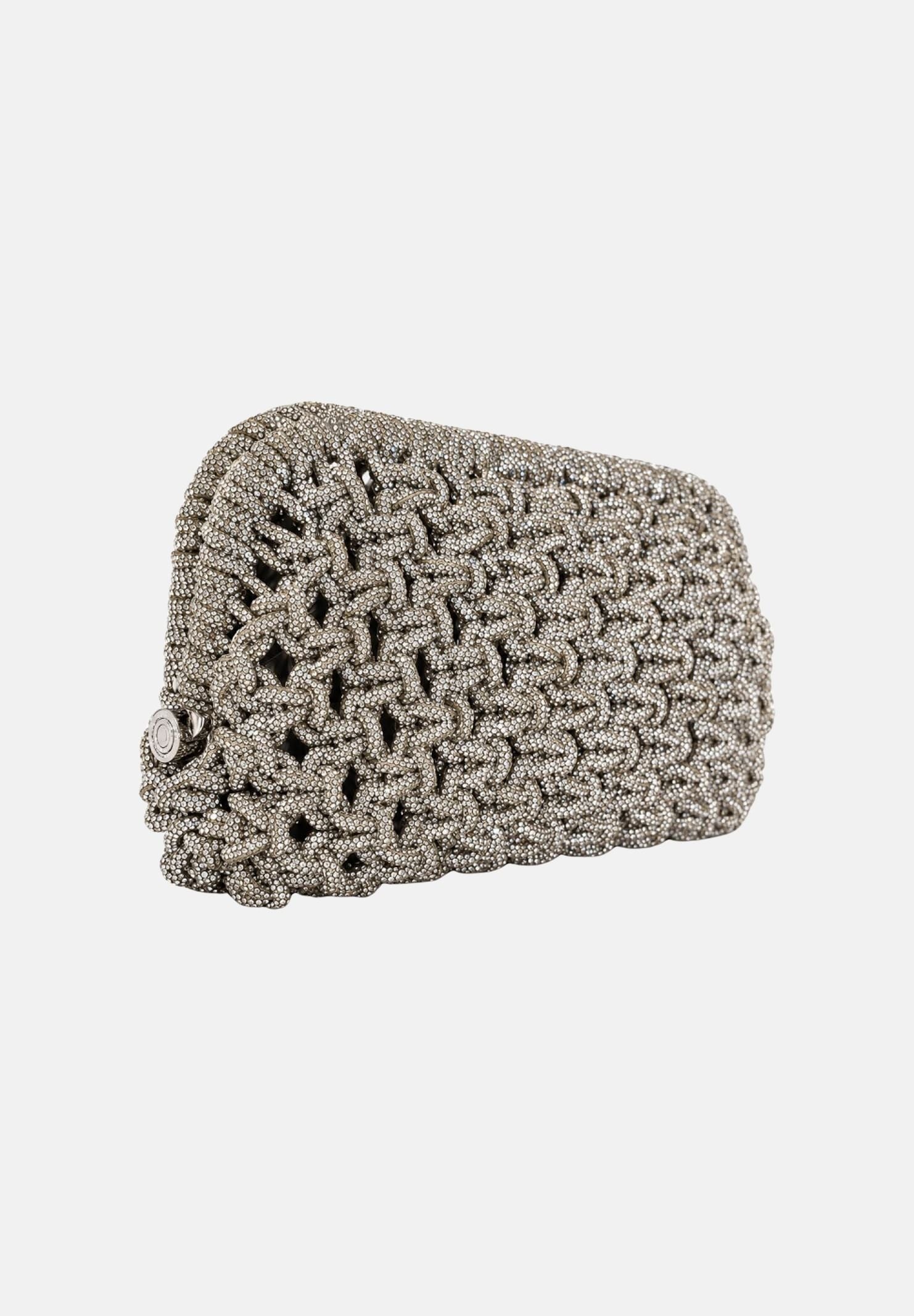 TWENTY FOURHAITCH Pochette argento per donna con lavorazione intrecciata e chiusura a scatto. BAG06162A . TWENTY FOURHAITCH 